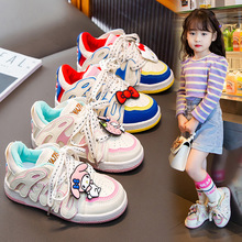 女童鞋子运动鞋2023春季新款韩版儿童潮牌鞋魔术贴中大童休闲软底