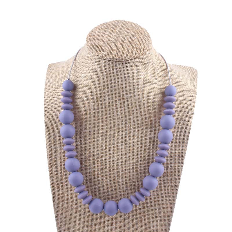 Nuevo bebé molar silicona mordedor collar masticable colgante creativo DIY cuentas redondas espaciador cuentas collar de cuentas