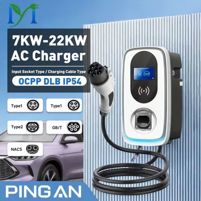 European standard 7kW-22kW home-use new energy vehicle wall-mounted and column-mounted AC charging station with scheduled charging (Elektrikli avtomobil şarj stansiyaları)
