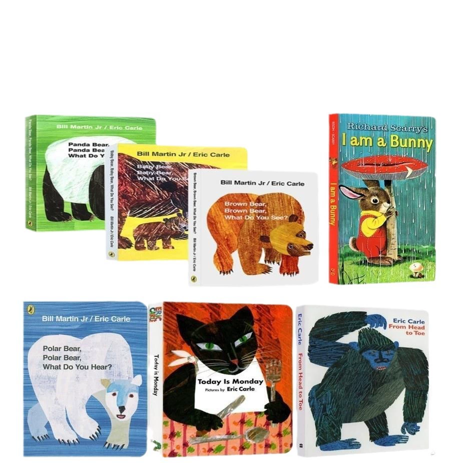 Дорогой ЗОО, английская версия «Brown Bear, Brown Bear», «The Very Hungry Caterpillar», классические картонные книги, 11 томов