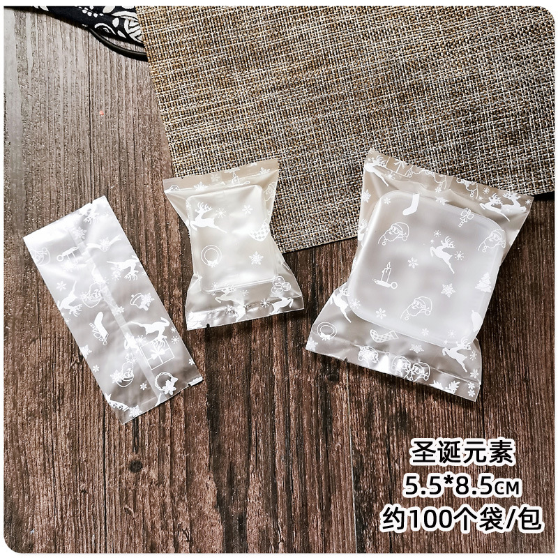 Simple inglés copo de nieve bolsa de embalaje crujiente máquina de galletas de carne bolsa de sellado mano arándano esmerilado bolsa trabajador galletas de caramelo