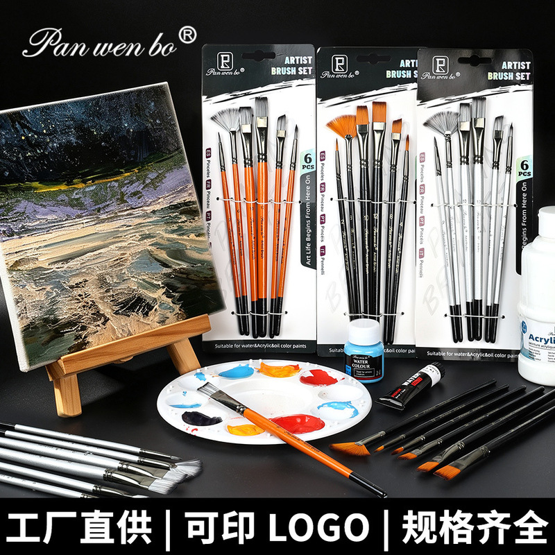 Factory direct sale nylon oil painting brush set for painting, watercolor, acrylic, nail art, and digital oil painting nylon brushes Factory direct sale nylon oil painting brush set for painting, watercolor, acrylic, nail art, and digital oil painting nylon brushes