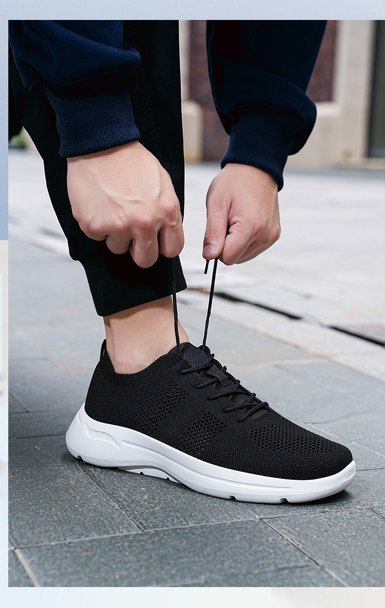 Summer Cross-border Men's Large Size Casual Sports Versatile Flat Shoes, Lightweight Breathable Fly-knit Trendy Shoes_vogvips.com