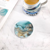 Marble ceramics, round transport, square non-slip cup, new collection