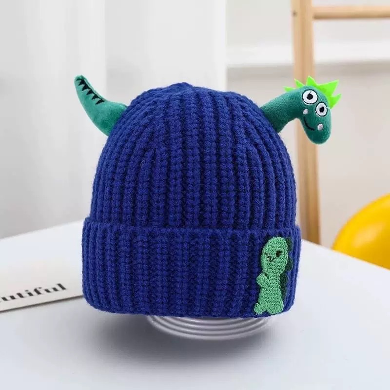 Sombrero de lana de invierno para niños Garry Baby Knitwear Sombrero de dibujos animados Little Dinosaur Baby Sombrero cálido y lindo