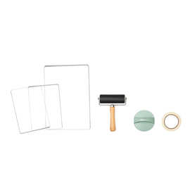 凝胶印刷版套件  5x7“ 8x10“ 可重复使用单版印刷板带滚轮配件