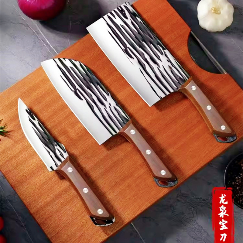 锻打菜刀手把吃肉小刀家用屠宰分割刀具小尖刀套装厨房专用剔骨刀