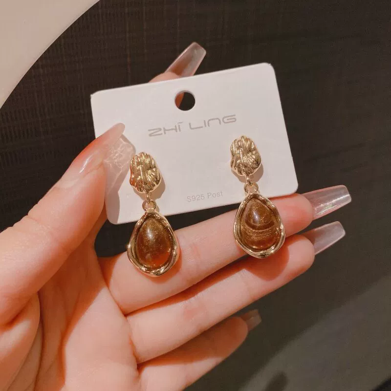 Ассиметричные серьги с кисточками, шпилька из 925-й серебра, корейский минималистичный стиль