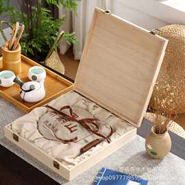 木质翻盖茶叶收纳盒包装盒普洱茶饼礼品盒翻盖式茶叶木盒批发