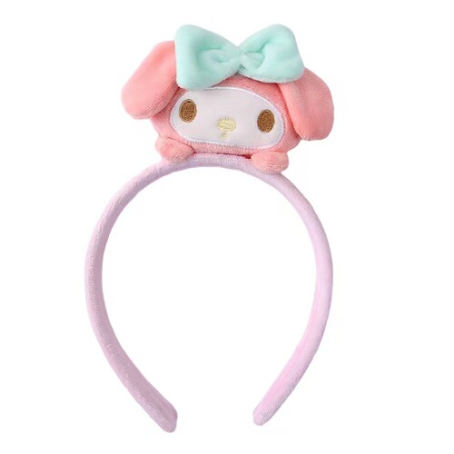 New Rabbit Ears Headband Female Cinnamon Dog Kuromi Cartoon Doll Hair Clip Headband Plush Face Wash Headband Wholesale