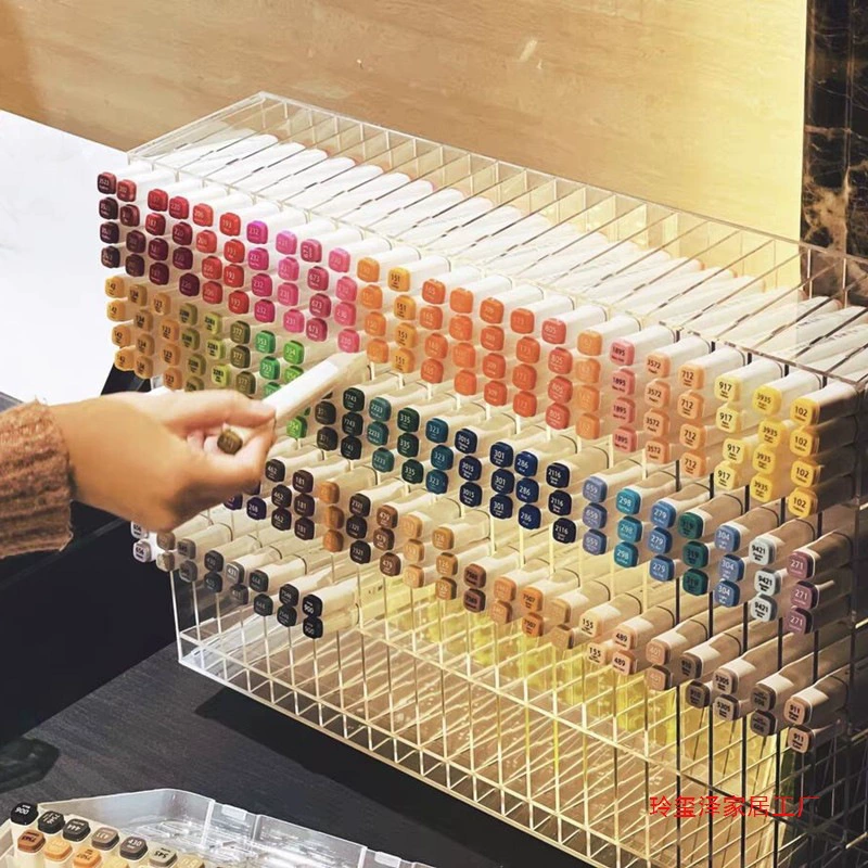 Стеллаж для хранения маркеров, косой держатель для ручек, акриловые канцелярские принадлежности, цветная ручка, карандаш, нейтральная настольная организация общежития для девочек