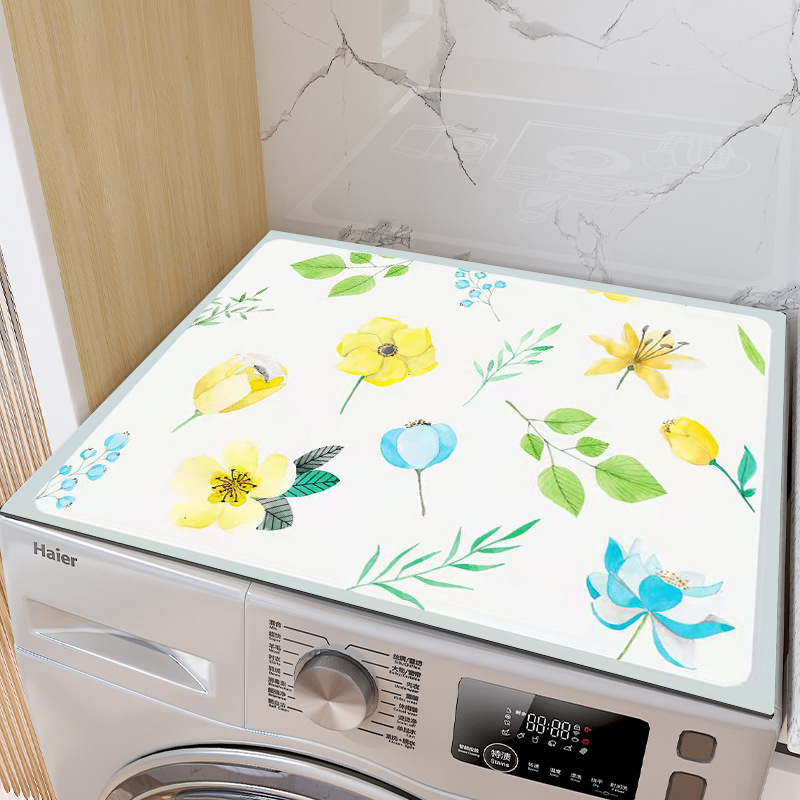 Tambor doméstico lavadora almohadilla de cuero protector solar impermeable refrigerador cubierta de tela cubierta de polvo cubierta completa almohadilla resistente a las manchas estera de cuero