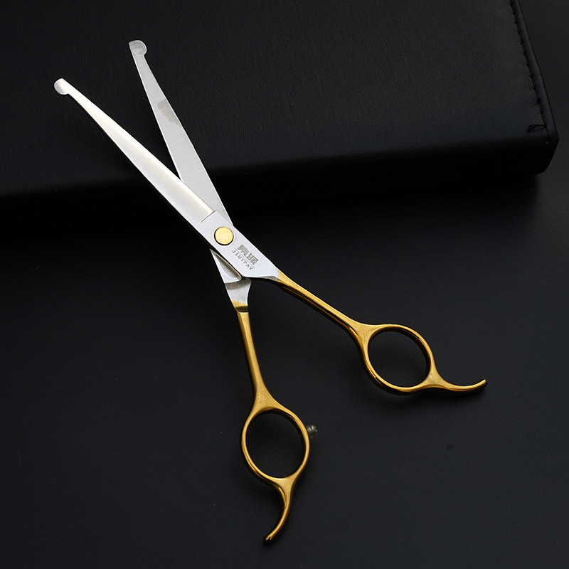 Tijeras para mascotas de acero inoxidable para perros y gatos, tijeras planas de 7 pulgadas para el cuidado de perros y el recorte del pelo de mascotas.