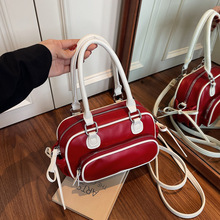 欧美英伦复古邮差风双肩包包女2025新款百搭单肩包多用通勤后背包