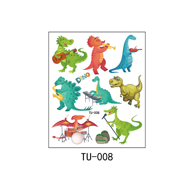 Pegatinas de tatuaje de dinosaurio sudor impermeable niños y niñas lindo Partido de dibujos animados desechables pegatinas de tatuaje temporal