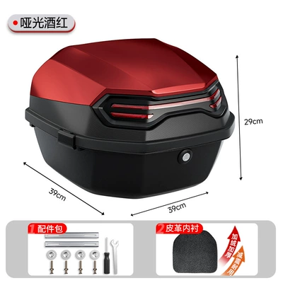 Motorcycle trunk — and Mopeds - factory-direct-sales-large-matte-red-installation-accessories-included