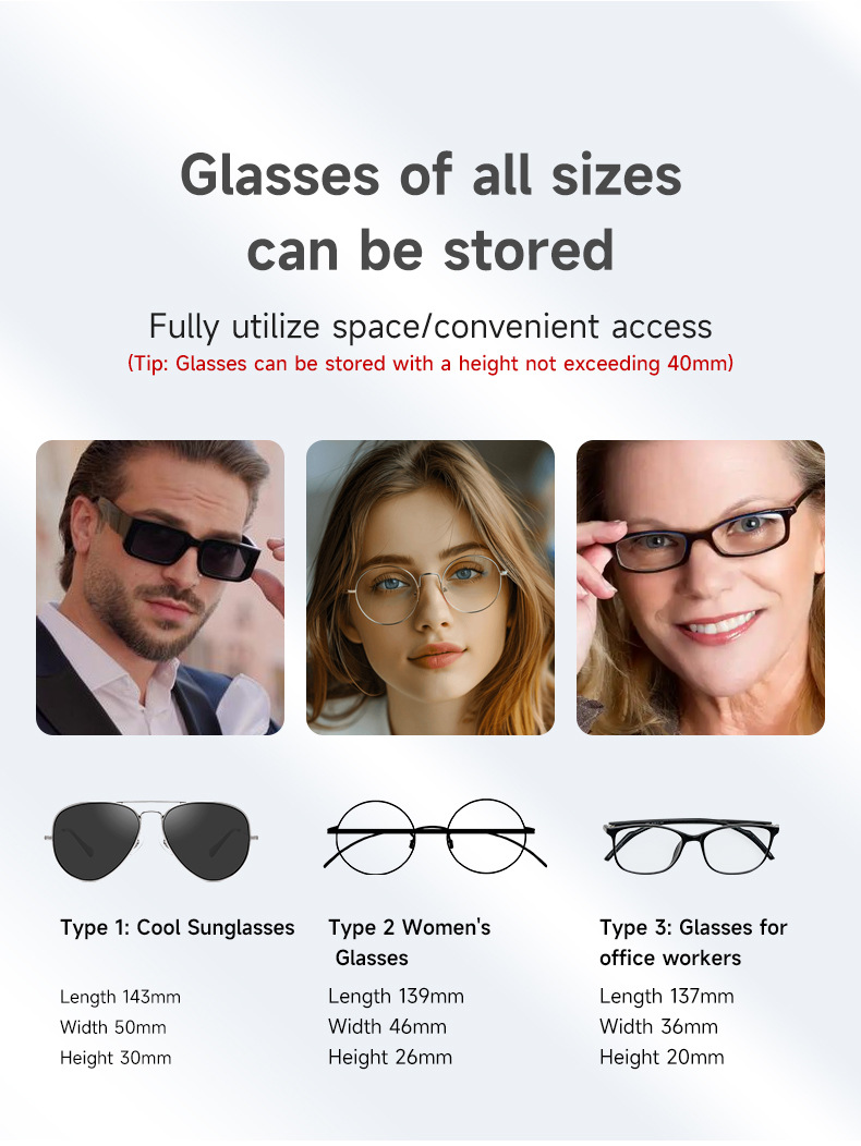Cross-Border Car Glasses Case Car Sun Visor Glasses Clip Sunglasses Storage Box Glasses Holder High-End Sunglasses Clip