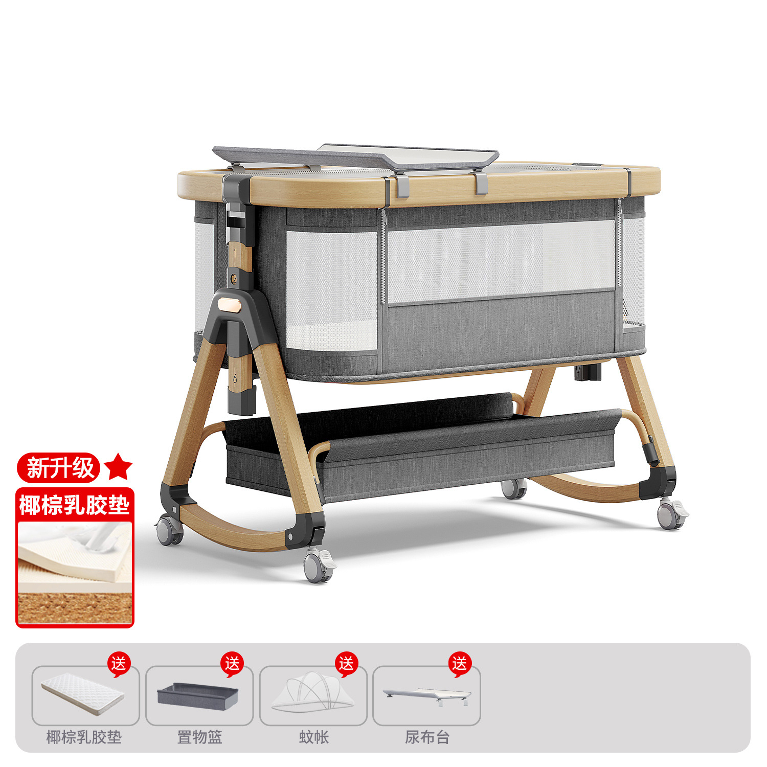 Cama de aleación de aluminio móvil portátil cuna cama plegable multifuncional bb cama recién nacida cama de empalme