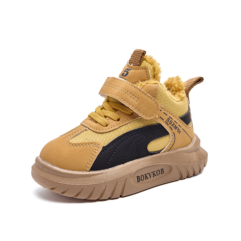 Zapatos de algodón para niños niñas calentamiento y botas de nieve de vello para usar en invierno al aire libre antideslizante para niños zapatos deportivos de algodón para niños