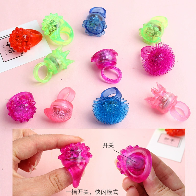 Strawberry, ring, flashing fluorescence toy from soft rubber