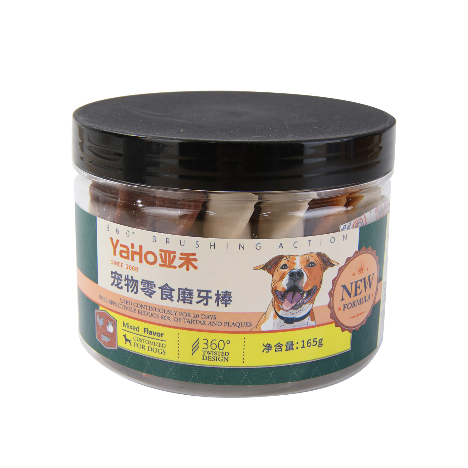 Yahe Dog Cleansing Bone enlatado de seis estrellas Cleansing Barra molar Barra de torsión de sabor mixto Comida para perros Hueso molar Bocadillos para mascotas