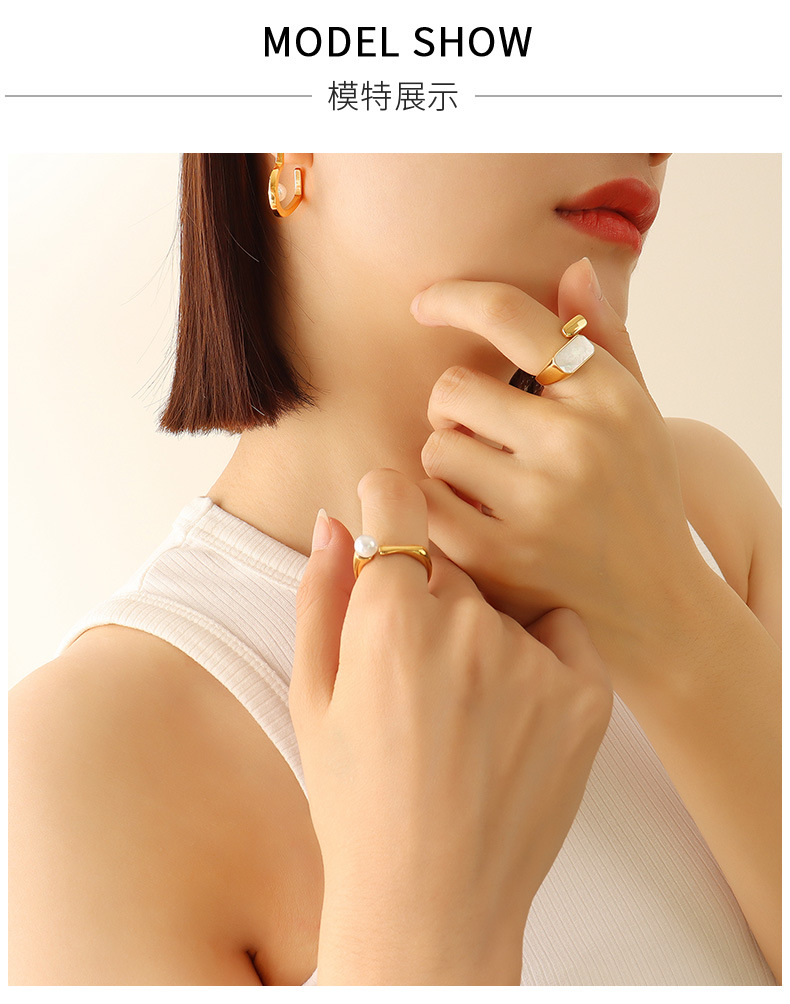 retro simple temperament fashion titanium steel pearl love earrings