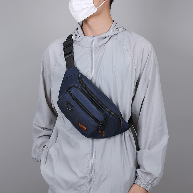 男士腰包2025夏季新款都市简约户外大容量斜挎男士胸包休闲旅行包|undefined