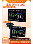适用汽车通用里程码表hud抬头gps车速指南针车载海拔高度坡