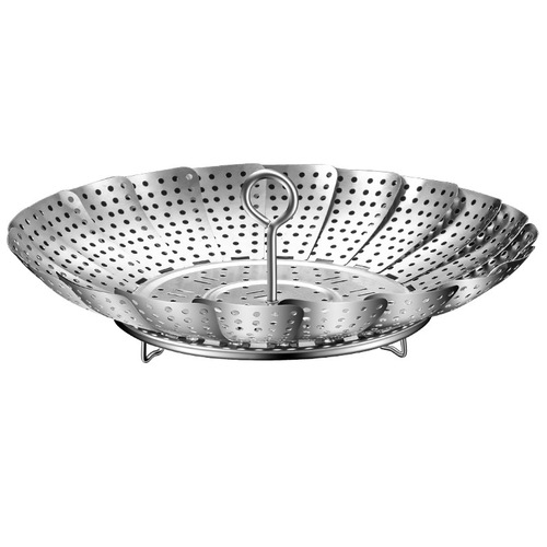 304 stainless steel folding steamer, multi-functional retractable steamer for steamed buns, small steaming tray, steaming vegetable rack, water-proof steamer grate