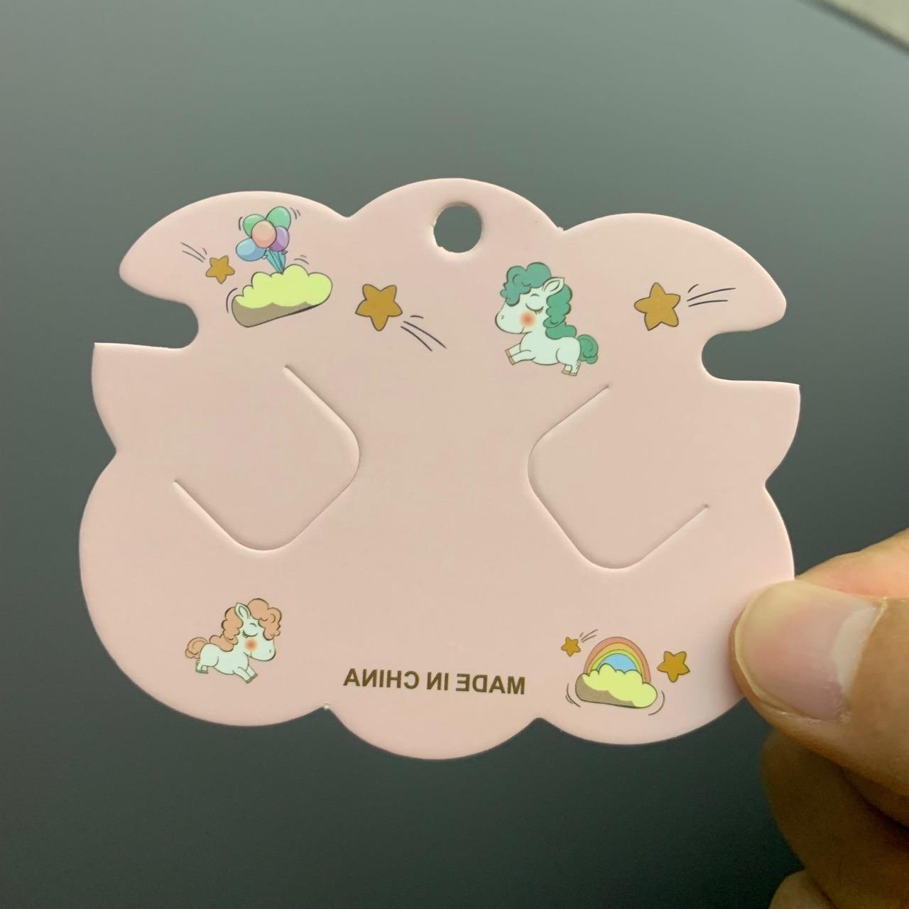 Kp589 8.5×7小马星星云朵发夹卡片发圈卡纸diy发饰配件批发