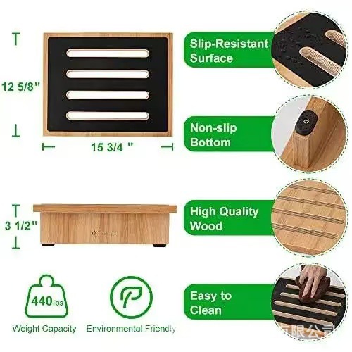 Taburete de baño de madera Taburete cuadrado de madera maciza para bebés domésticos Taburete de pie debajo del escritorio multifuncional al por mayor