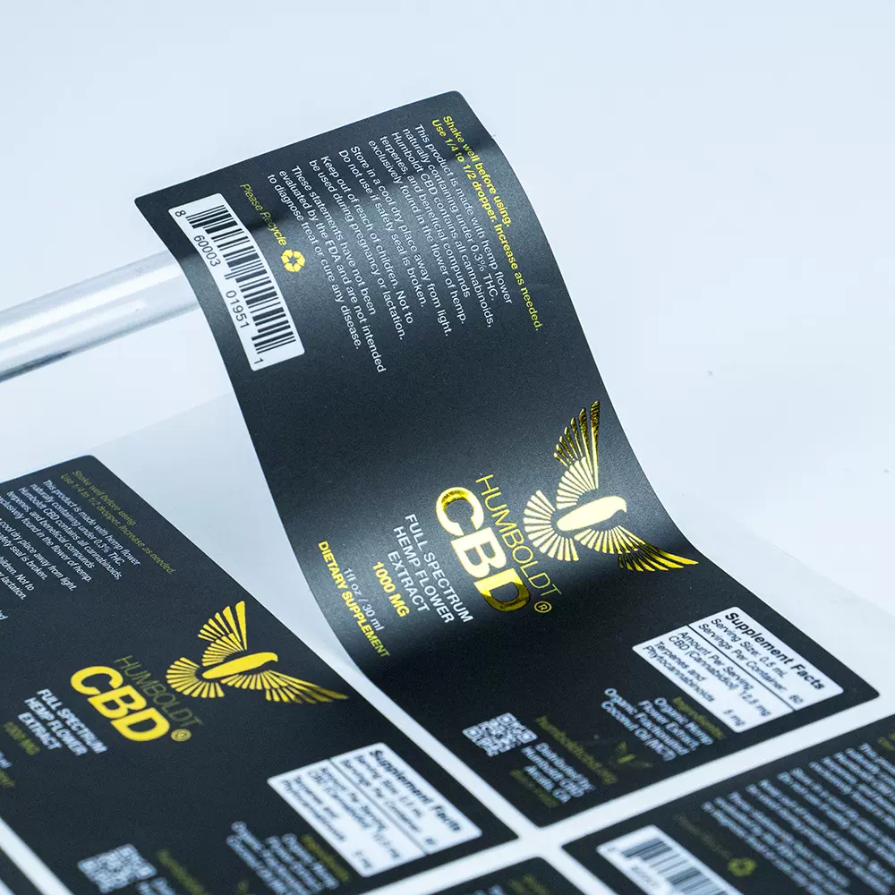 卷装贴纸定制UV逆向日化标签印刷瓶贴烫金不干胶定做UV逆向印刷