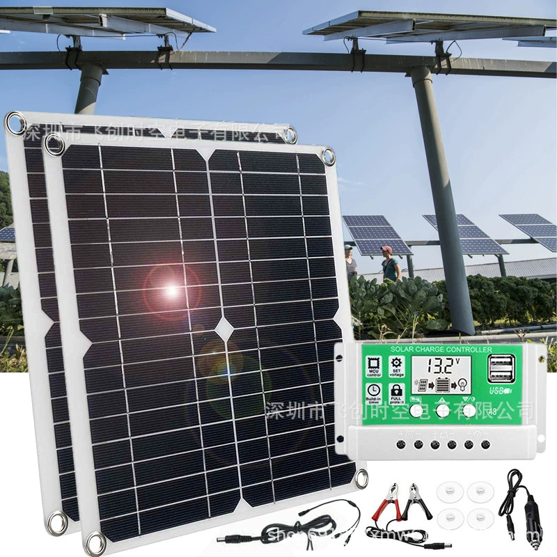 Наружная зарядка солнечная панель солнечная батарея монокристаллический кремний комплект контроллера солнечной панели Сумасшедший захват