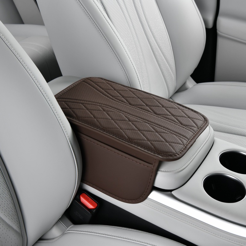 Cross-Border Labelable Armrest Box Heightening Pad, Multifunctional Storage Bag, Breathable Universal Thin Car Armrest Box Pad