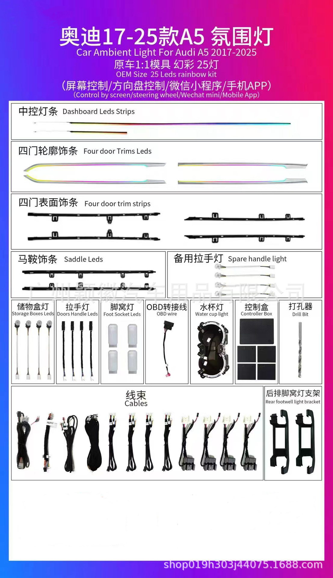 17-25款奥迪A5右驾镭雕大图