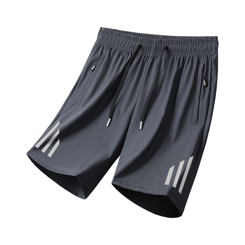 American Sports Shorts Men's Summer Ice Silk Trendy Brand Breathable Large Size Versatile Fitness Casual Five-Point Pants Running Training