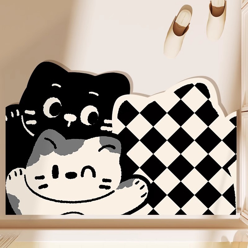 고양이 흑백 격자