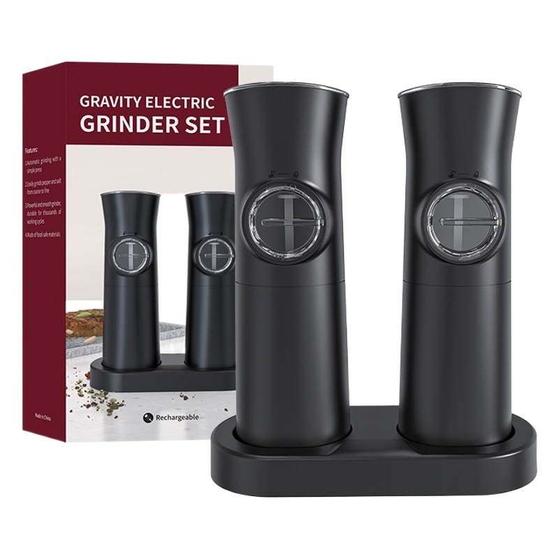 Molinillo Eléctrico de Pimienta y Sal Marina con Inducción por Gravedad, Recargable, de Acero Inoxidable - Fábrica al por Mayor