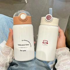 簡約保溫杯女生吸管杯子ins高顏值網紅2024新款大人學生兒童水杯