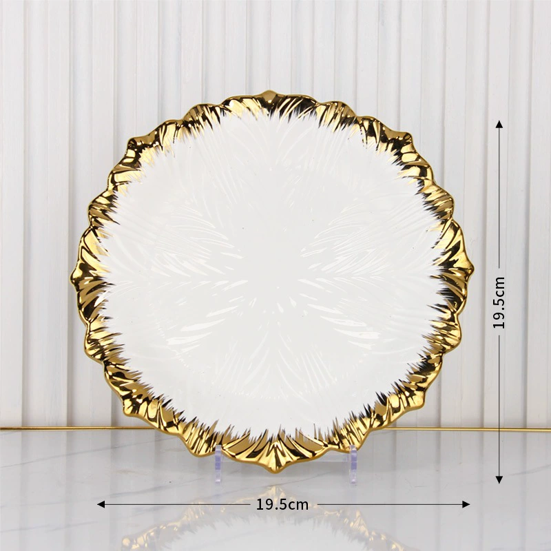 Ceramic Tableware Set, Light Luxury Cabbage Pattern, Dinner Plates & Bowls, Hotel Style