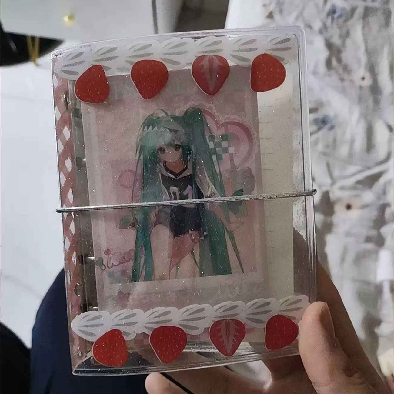 Кремовая клубника ПВХ, карта книга, ноутбук, оторванный лист, 3 дюйма