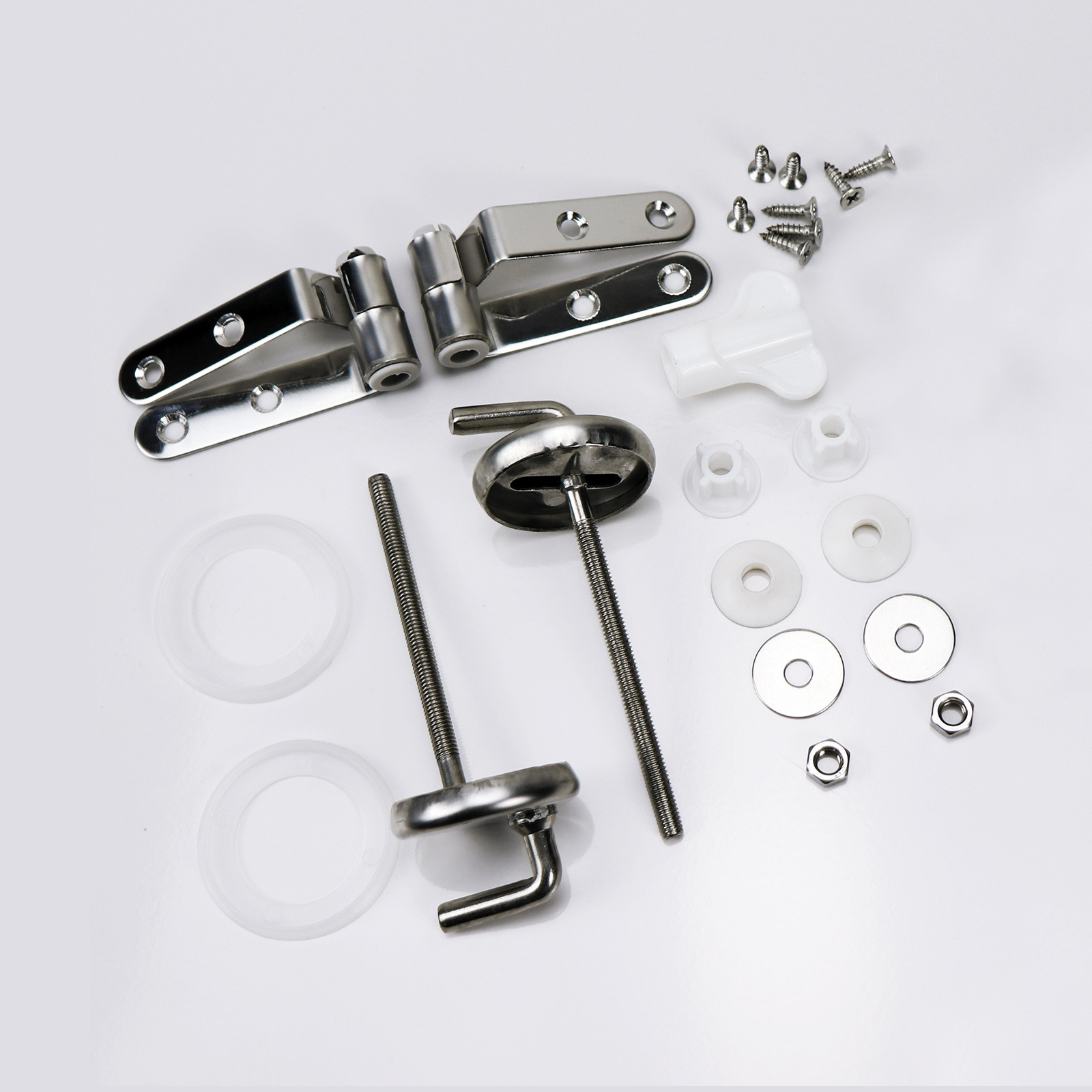 Bisagras para asiento de inodoro de acero inoxidable, aptas para paneles de cubierta de MDF/bambú/madera auténtica. Suministro directo de fábrica, gran cantidad, precio favorable.