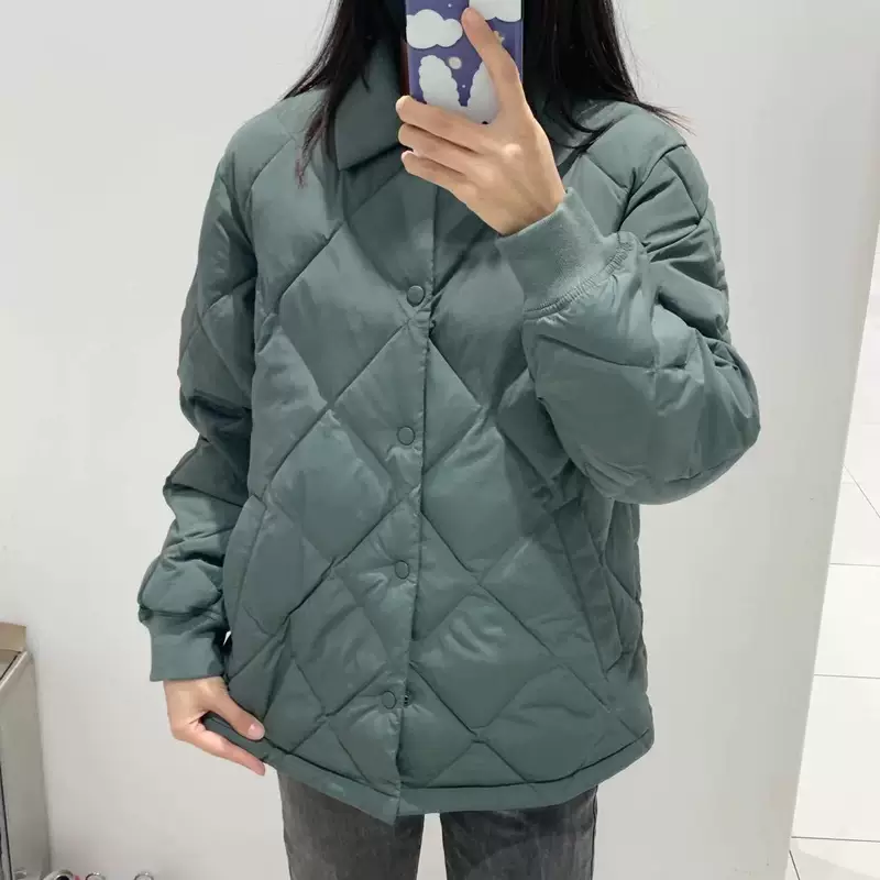 2024 осень-зима новая мужская стёганая куртка Air Cotton Single, свободная стёганая куртка с ромбами 472293