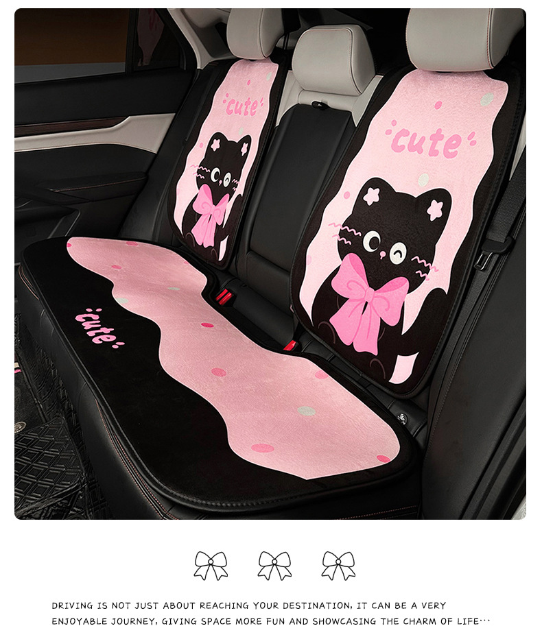 Cartoon Cat Car Cushion Four Seasons Universal Comfortable Non-Slip Car Seat Cute Universal Car Seat Cushion
