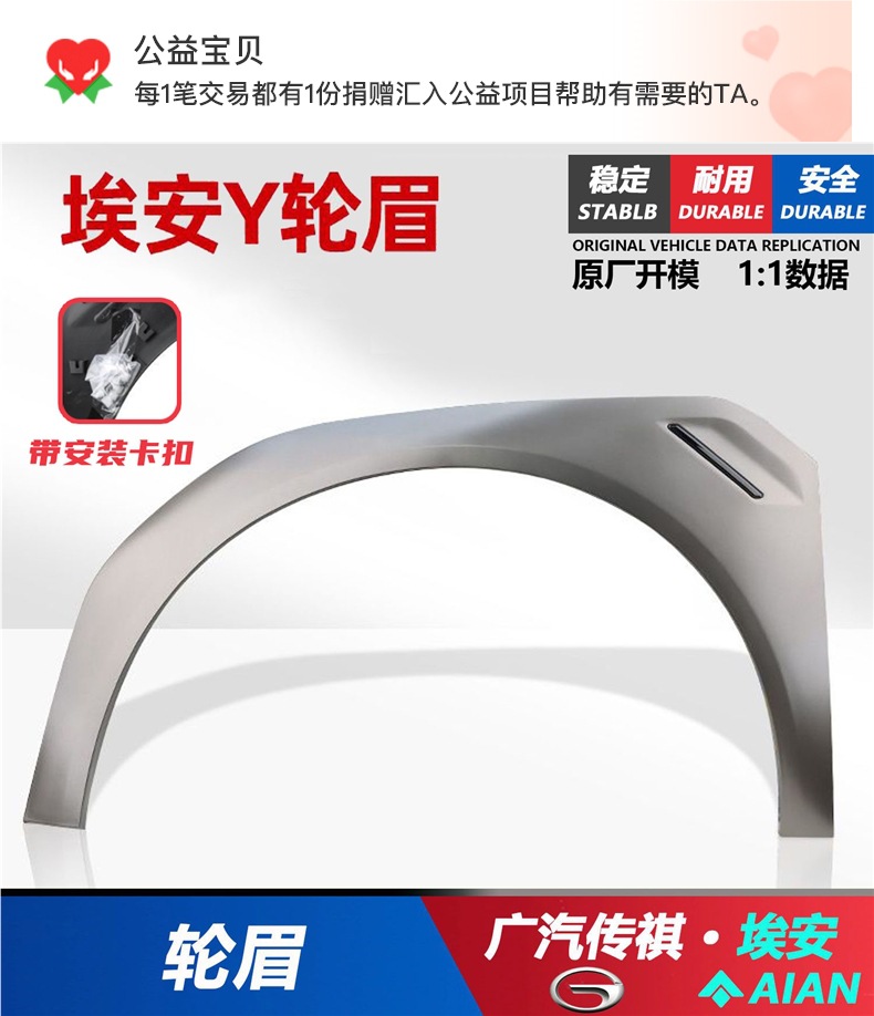 Suitable for Gac Trumpchi Aian Y Wheel Eyebrow Aion Aian Yplus Front and Rear Door Fender Wheel Eyebrow Anti-Scratch Strip