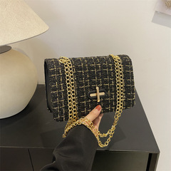 編織小眾氣質時尚小香風包春季呢子鏈條包2024新款單肩斜挎手提包