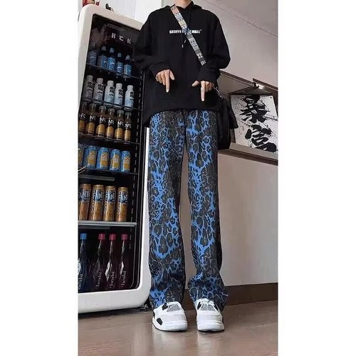 Summer 2024 New Urban Streetwear Men's Personalized Letter Denim Jeans Hip-Hop Ins Trend High Street Fashion Cool and Edgy Pants