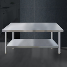 厂家优惠批发不钢餐桌商用双层操作台食堂置物桌子不锈钢工作台