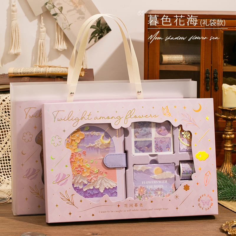 | Pintura al óleo, libro de cuentas, juego de caja de regalo, regalo de recompensa para estudiantes de primaria, cuaderno para niñas, estilo de cuaderno de alto valor