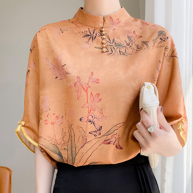 Retro silk summer shirt